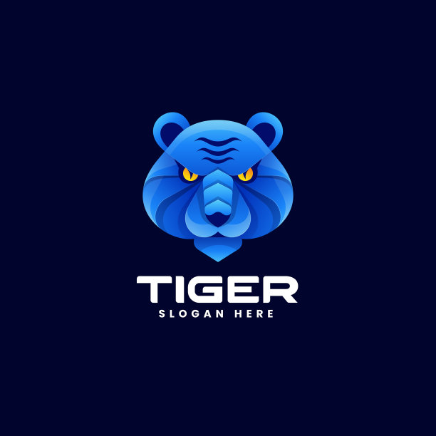 Logo老虎渐变彩色风格图片下载