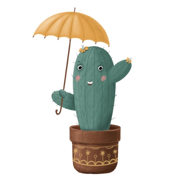 带伞的仙人掌图片下载