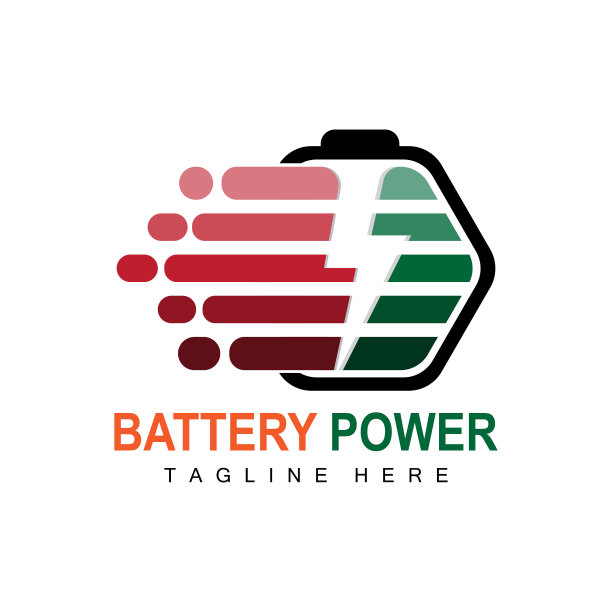 电池标志设计，技术充电插图，公司品牌矢量图片下载