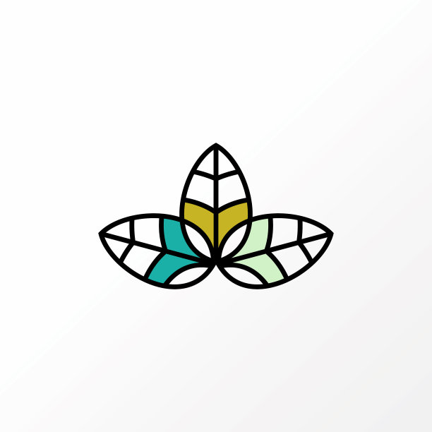 独特的三或三行叶或叶中间图片下载