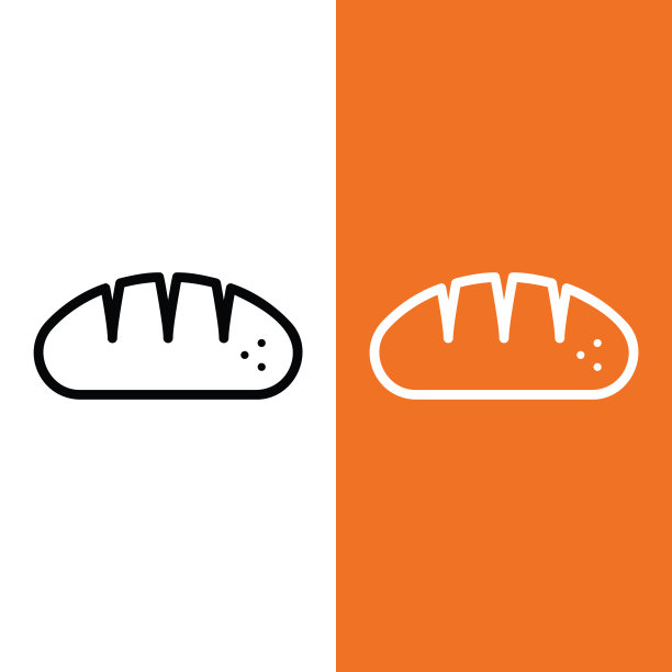 面包矢量图标Logo轮廓风格图片下载