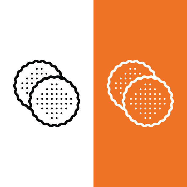 饼干矢量图标Logo轮廓风格图片下载