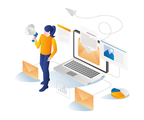 做电子邮件营销的女孩图片下载