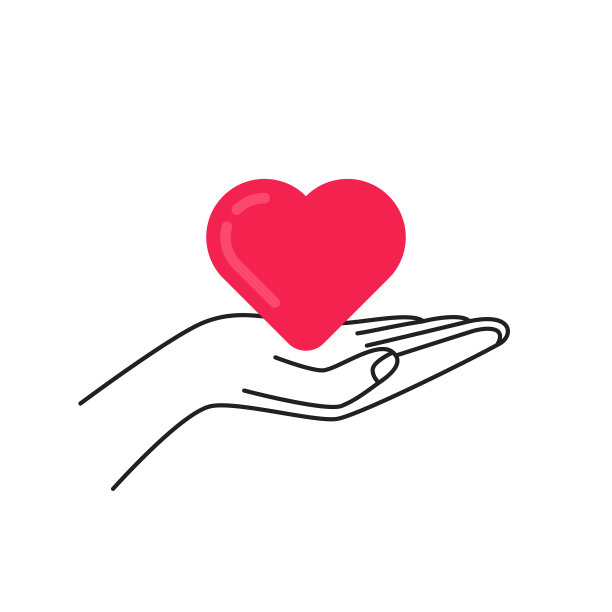 女细线手捧粉红心图片下载