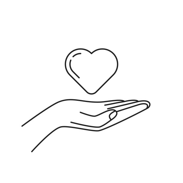 细线女手捧心似盼图片下载