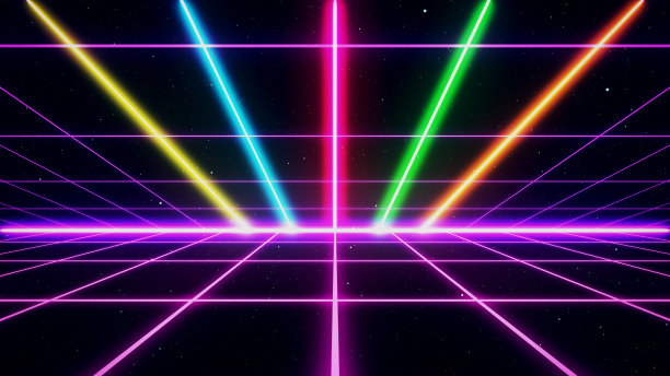 复古风格的80年代电子游戏背景。图片下载