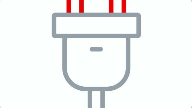 线电插头图标隔离在白色上图片下载