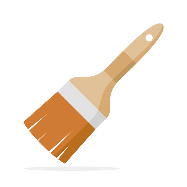 漆刷孤立在白色背景上图片下载