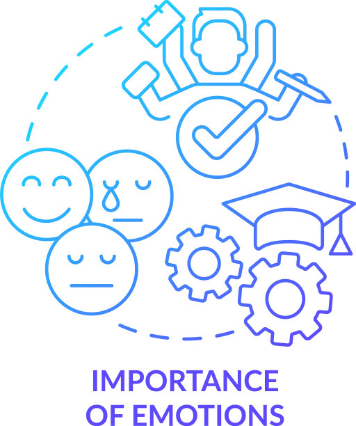 情绪的重要性蓝色渐变概念图标图片下载