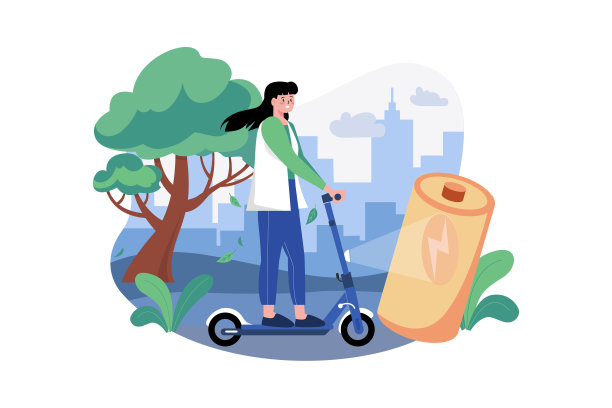 骑电动滑板车的女人图片下载