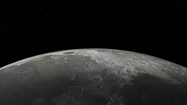 月亮在星空背景下旋转的特写图片下载