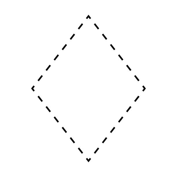 菱形符号虚线形状矢量图标，用于图形界面元素的创意图形设计图片下载