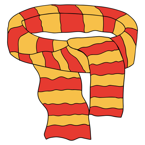 可爱的卡通涂鸦打结围巾图片下载