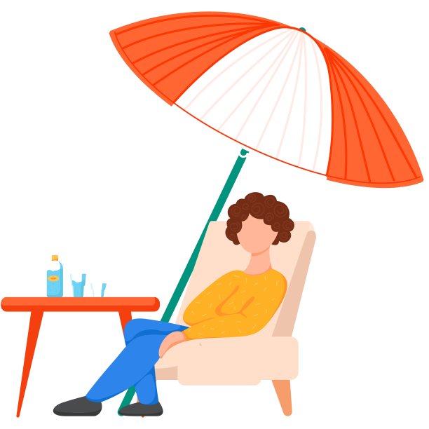 男人休息在甲板椅子矢量图标上的白色图片下载