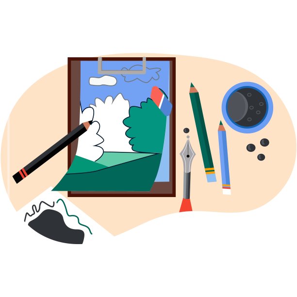 艺术手绘表矢量插图图片下载