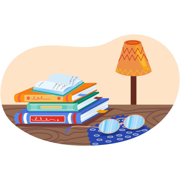 书堆叠在书桌桌上工作矢量图片下载