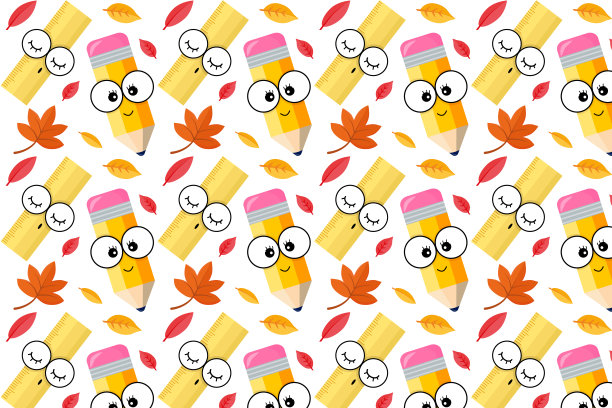 回到学校。图案尺子和铅笔字符图片下载