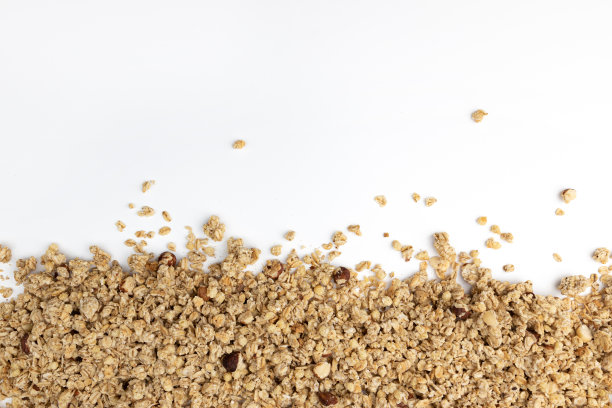 麦片粥的框架特写，俯视图图片下载