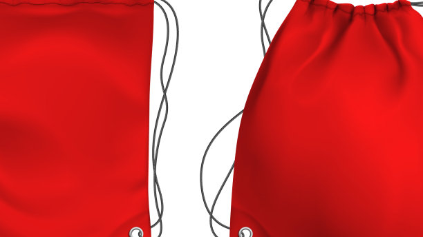 红色拉绳袋逼真的设计图片下载