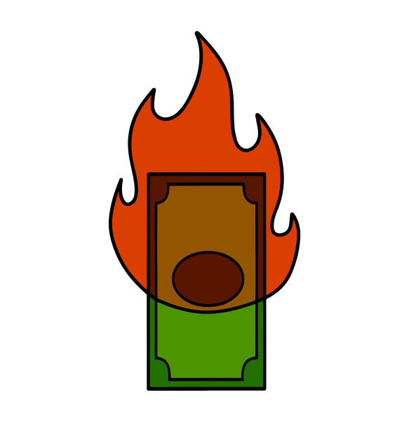 燃烧美元绿色货币图片下载