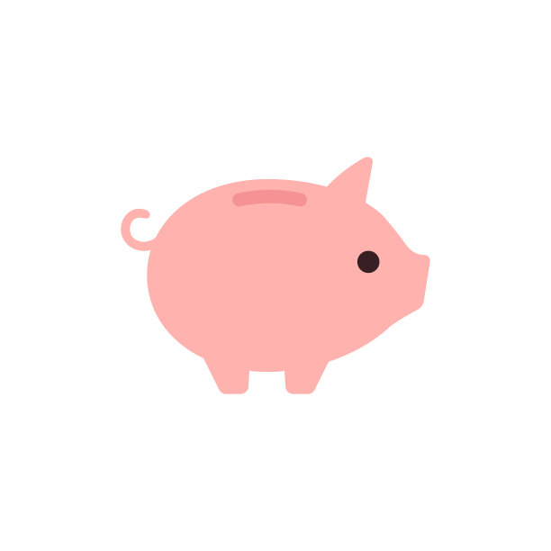 可爱的卡通储蓄罐简单的平面图标孤立图片下载