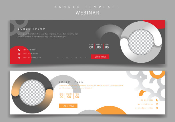 景观横幅模板与圆形设计图片下载