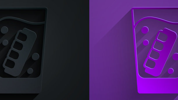 纸剪假颌在玻璃图标孤立上图片下载