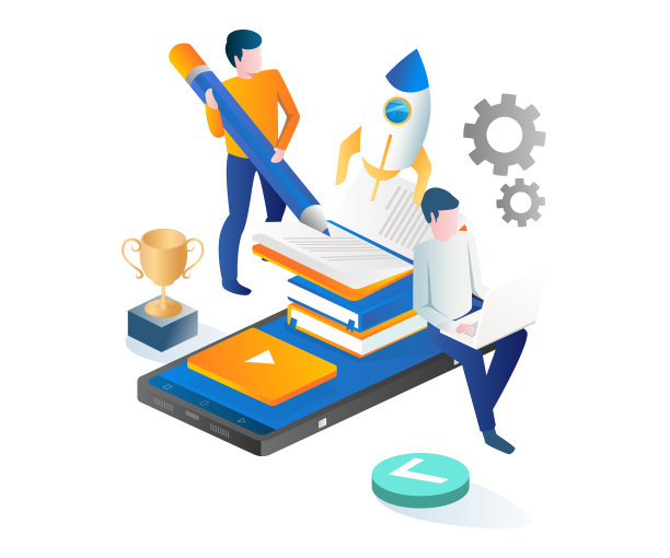 两个人正在网上学习火箭发射图片下载