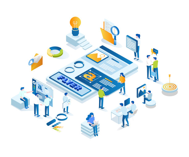 创意团队正在设计传单设计版面图片下载