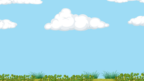 空旷的场景，有草地和天空图片下载