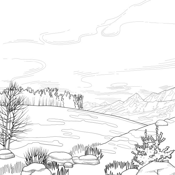 图形雪山景观图片下载