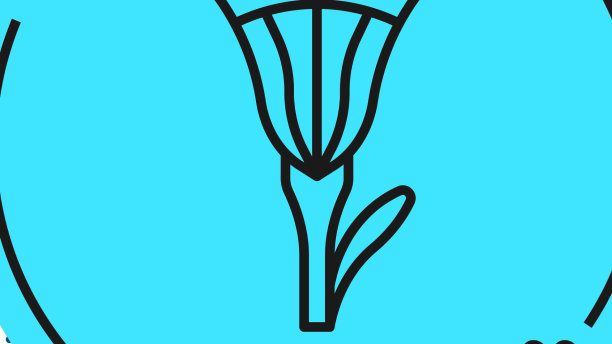 黑线埃及莲花图标孤立在白色图片下载