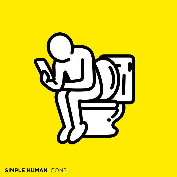 简单的人类图标系列“厕所里的人”图片下载