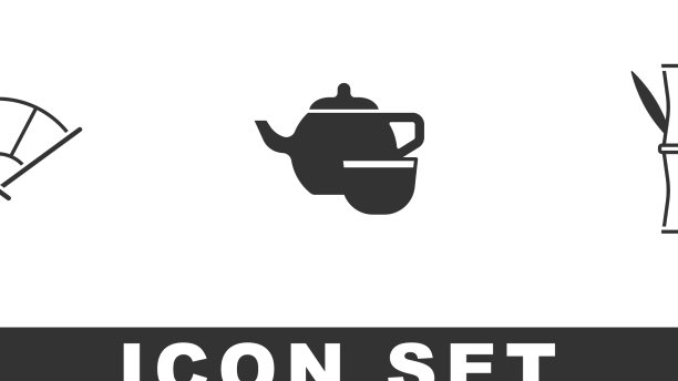 设置中国或日本的折扇茶道图片下载