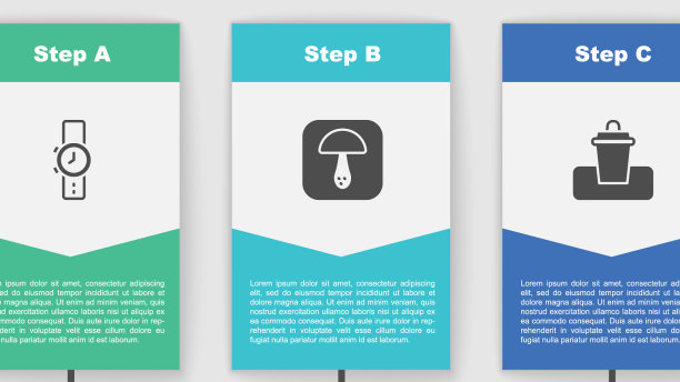 集手表、蘑菇和垃圾桶的生意图片下载