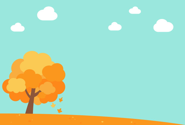 简单可爱的秋天树背景插图图片下载