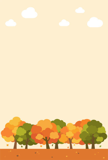 简单可爱的秋天树背景插图图片下载