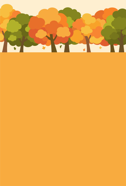 简单可爱的秋天树背景插图图片下载