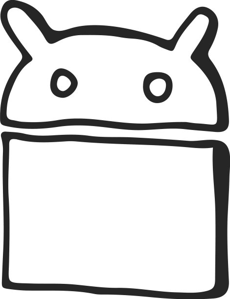 安卓图标可爱的黑色小机器人符号图片下载