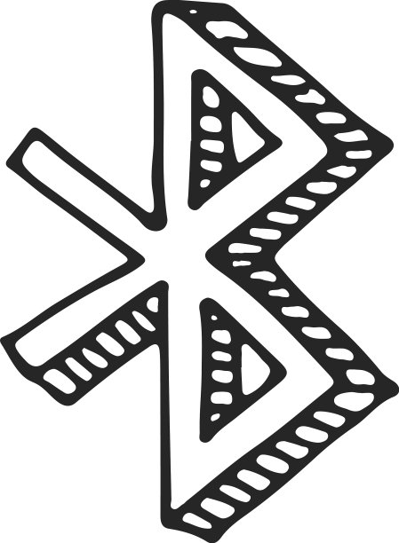 蓝牙图标手绘无线技术符号图片下载