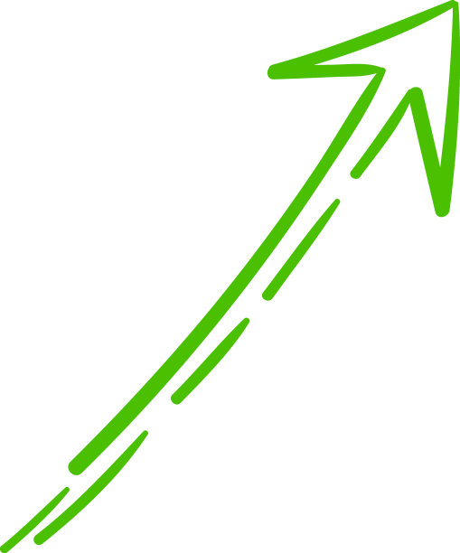 绿色涂鸦箭头向上生长标志图片下载