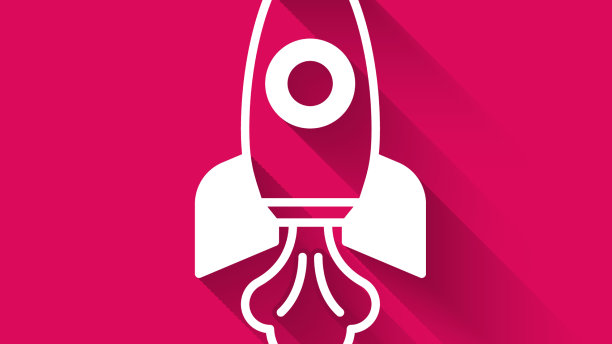 白色火箭飞船的图标孤立着长长的影子图片下载