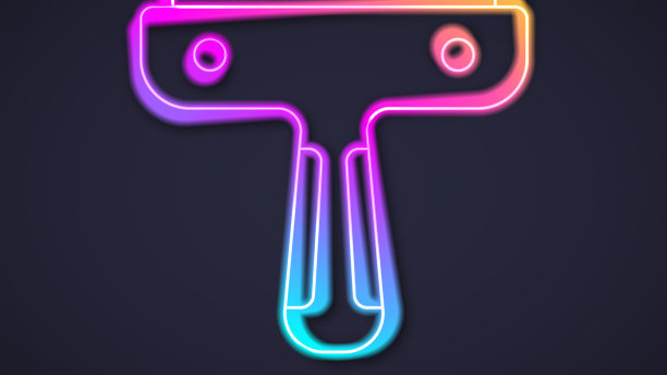 发光的霓虹灯线毛刷狗和猫的图标图片下载