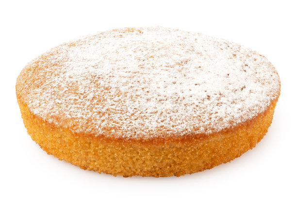 整个柠檬海绵蛋糕，白糖上撒糖霜。图片下载