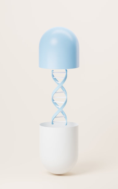 DNA和药物概念，3d渲染。图片下载