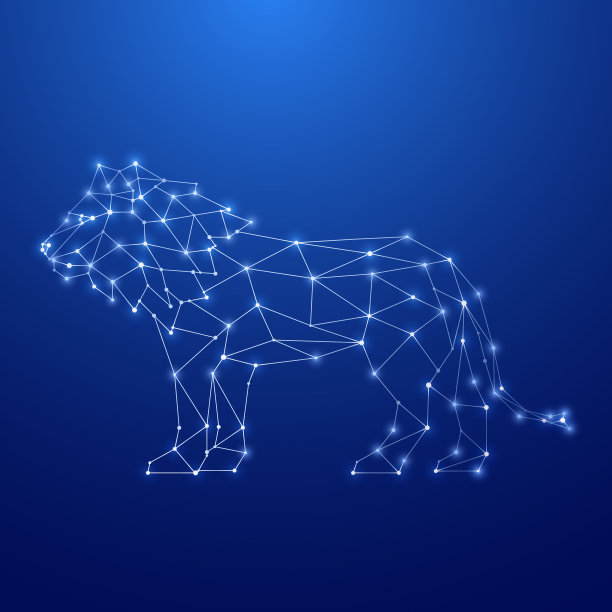 几何狮子轮廓的狮子形象图片下载