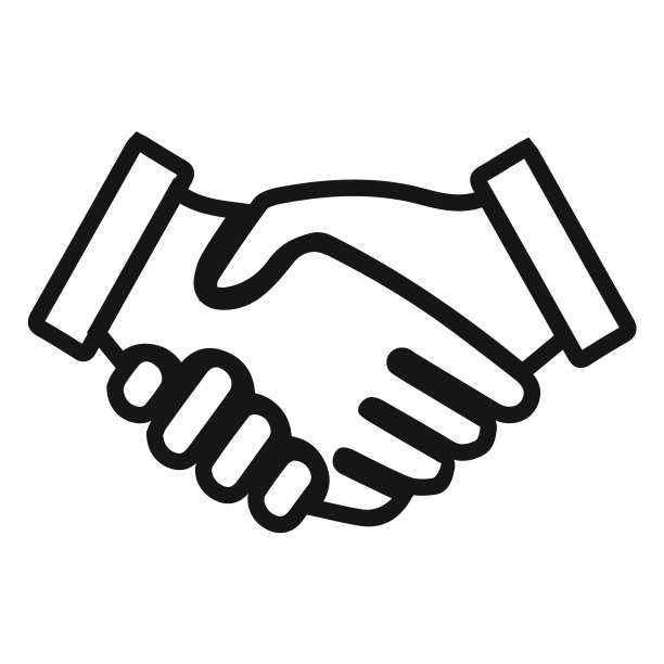 高质量的握手笔划图标图片下载