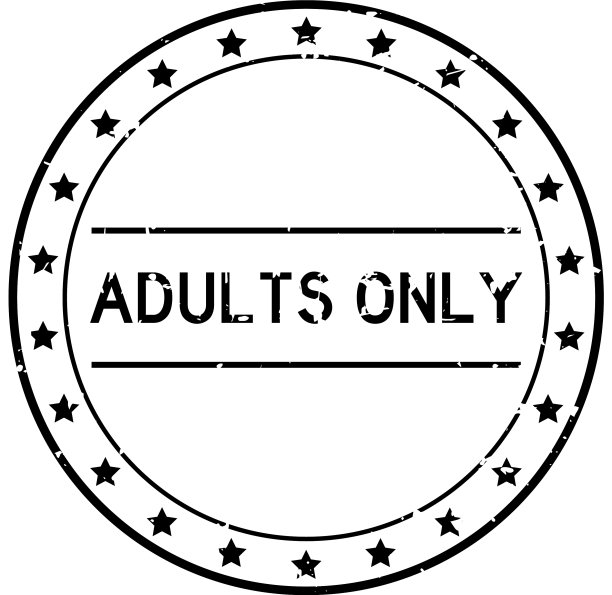 Grunge黑人成年人只有字圆形橡胶密封图片下载