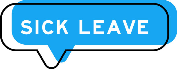 演讲横幅和蓝色阴影带字病假图片下载