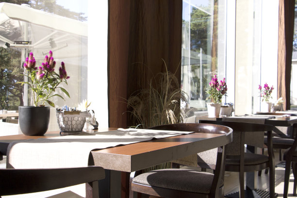 餐厅内部，桌椅图片下载